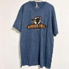 ワーナーブラザーズ ロゴ Ｔシャツ クルーネック 半袖 XL 青 混紡 旅行のサムネイル