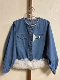 【新品未使用タグ付き‼️】チュール付きデニムジャケット今期物♡新作✨️