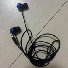 青 有線イヤホン 3.5mmジャック