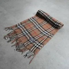 Burberrysバーバリー ノバチェックマフラー ウールイングランド製ブラウン