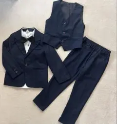 zz.luxi 男の子ネイビー スーツ　ベスト付5点セット 卒園　入学式120㎝