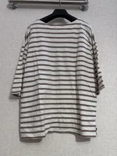 Samansa mos2 ストライプ 半袖Tシャツ