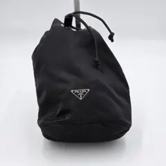 【極美品】PRADA プラダ　ポーチ　巾着　ナイロン　ブラック　黒　ミニ 極美品】PRADA プラダ ポーチ 巾着 ナイロン ブラック 黒 ミニ
