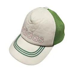 adidas アディダス メッシュ キャップ ホワイト グリーン y2k