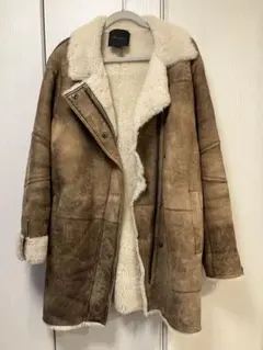 theory（セオリー）ムートン襟*裏ボア ジッパー付きロングコート S/P