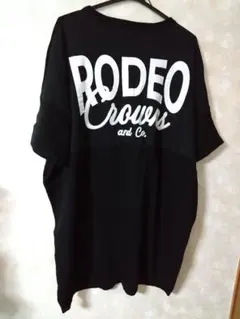 ロデオクラウンズ ワイドボウル　LOGOドッキングニットワンピース