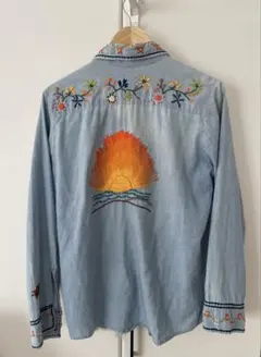 70s ビンテージ BIG MAC JCpenny 刺繍入り デニムシャツのサムネイル