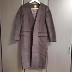 ミューズ ドゥーズィエムクラス ウールカシミヤ ノーカラー ロングコート 36
