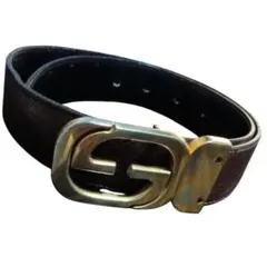 希少✨️GUCCI グッチインターロッキング　Gバックル　レザーベルト