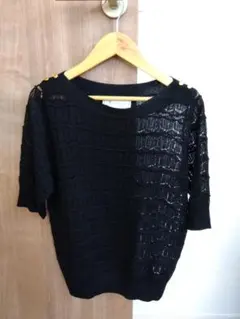 ROPÉ PICNIC ブラック 五分袖ニット 38