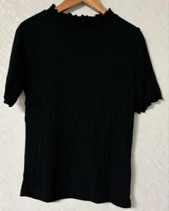 メロウネック リブTシャツ ブラック 半袖のサムネイル