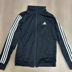 adidas ジャージジャケット 黒 ストライプ