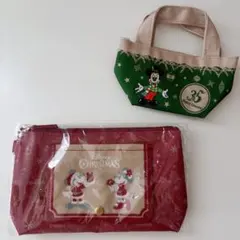 【新品未使用】ディズニー クリスマス おてふきキャリー ミニトート セット