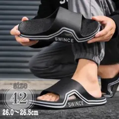 【ブラック×ホワイト】26.5cm サンダル メンズ レディース ゴムサンダル