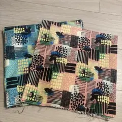 アムンゼン北欧調プリント geometry bird 幾何学模様　生地2セット