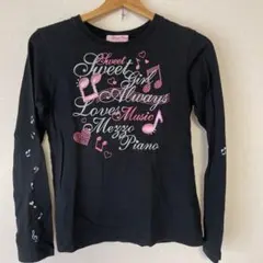 ★メゾピアノ ★長袖カットソー黒L160