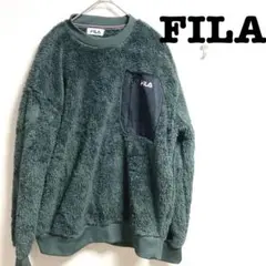 FILAフィラ　ボアフリーストレーナー　クルーネック　裏フリース　胸ポケット