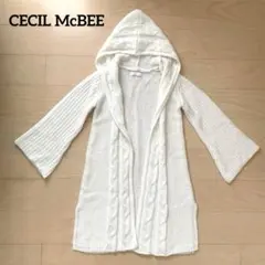 CECIL McBEE フード付きニットカーディガン フレアスリーブ 平成ギャル