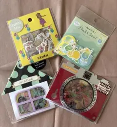 フレークシール ✖︎ 4 ハワイ くま(古川紙工) モンスター ドーナツ