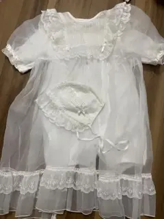 ホワイトドレスと帽子セット