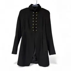 【美品】ZARA BASIC ナポレオンコート 金ボタン Aライン 黒 S