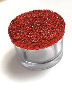 推し色デコ✨銀テケース［赤］／キラキラ敷き詰めハンドメイド