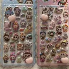 【2枚セット】　ラブブ　おしりシール　肉球シール　マシュマロシール