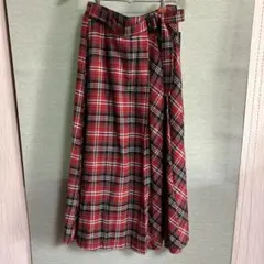 CHARMBERRYTIC ロングスカート チェック柄 サイドプリーツ