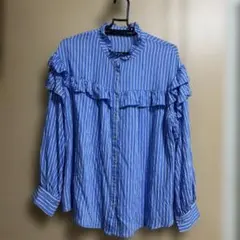 フリル 長袖 シャツ