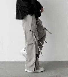 【極美品】Casper John パラシュートスラックス　ライトグレー　Sのサムネイル