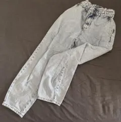 ZARA ライトグレー ゴムウエスト デニムパンツ