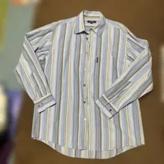 BURBERRY LONDONブルー系ストライプ 長袖シャツ L