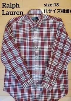 90年代RalphLauren ボタンダウン 長袖チェック Red