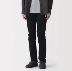 無印良品 紳士 ストレッチデニムスリムパンツ 黒