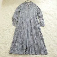 【限定展開】MACOBER マコバ ストライプ ワンピース F ネイビー 美品