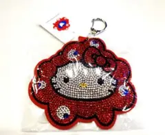 【新品未使用】大阪関西万博　サンリオ　キラキラレザーキーホルダー　キティ