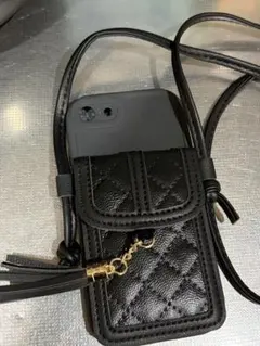 iPhone 7/8/SE2/SE3用 ショルダーブラックケース