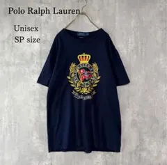 ポロラルフローレン 人気 クレストプリントTシャツ 紺 S クラシックフィット