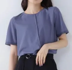 新品 NATURAL BEAUTY BASIC シフォン切替Ｔブラウスのサムネイル