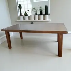 597 大型ダイニングテーブル 幅180cm 高級感 天板 脚取外 リビングb