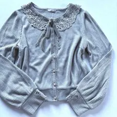 axes femmeレース襟長袖カーディガン　緑　 フェアリーグランジ　森ガール