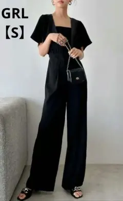 【GRL】カシュクールフレアスリーブ オールインワン　S 品番：tg637のサムネイル