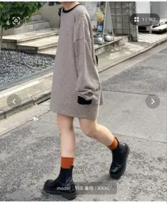 ボーダーオーバーサイズロンT