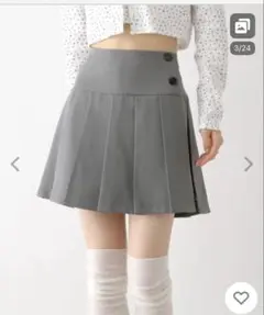 ラッププリーツミニスカート Heather