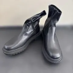 厚底 ショートブーツ ブラック サイドジップ S 22.5〜23cm