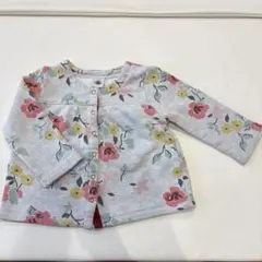 【18m プチバトー】花柄グレー長袖トップス