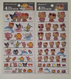 【新品】　サンリオキャラクターズ ４size　ステッカー　日焼け　２枚セット