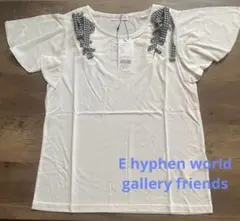 E hyphen ギンガムリボンレースアップ　トップス　フレンチスリーブM 新品のサムネイル
