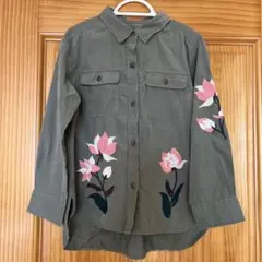 GREEN LABEL RELAXING 花柄刺繍シャツ 125