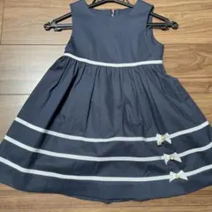 SALE ‼︎ ネイビー ストライプ ノースリーブワンピースのサムネイル